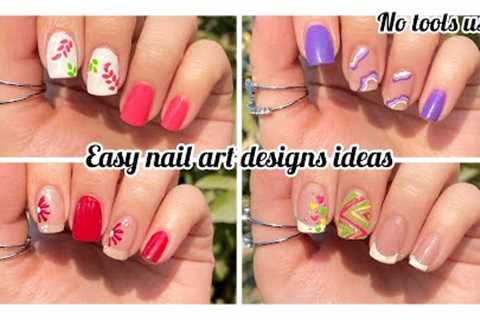Easy nail art designs with toothpick || No tools nail art designs