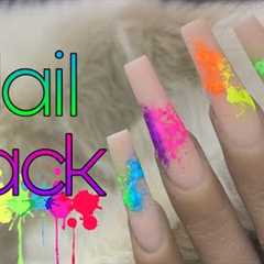 Easy Nail Art Hack | Summer Rainbow Splatter Nails | Beginner Nail Tutorial