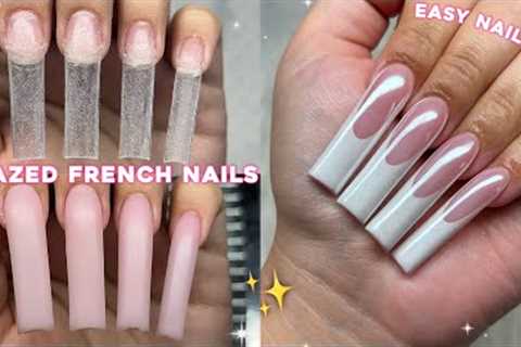 GLAZED FRENCH POLYGEL NAILS✨ BEGINNER FRIENDLY POLYGEL APPLICATION & EASY NAIL ART! | Nail..